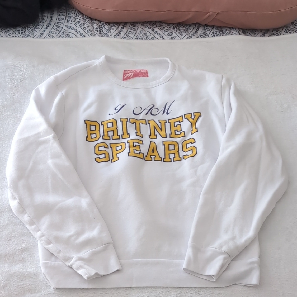 White Britney Spears Crew Neck Sweater